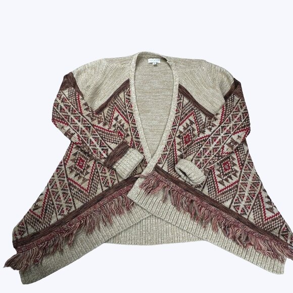 Lucky Brand Women's Open Cardigan Aztec Pattern Size Small Long Sleeve - Picture 1 of 10